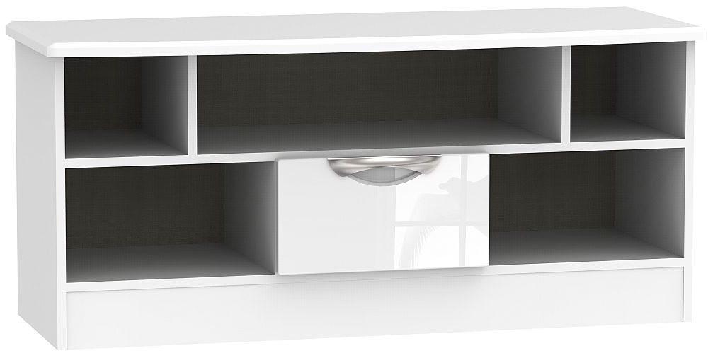 Camden High Gloss White 1 Drawer Open Tv Unit