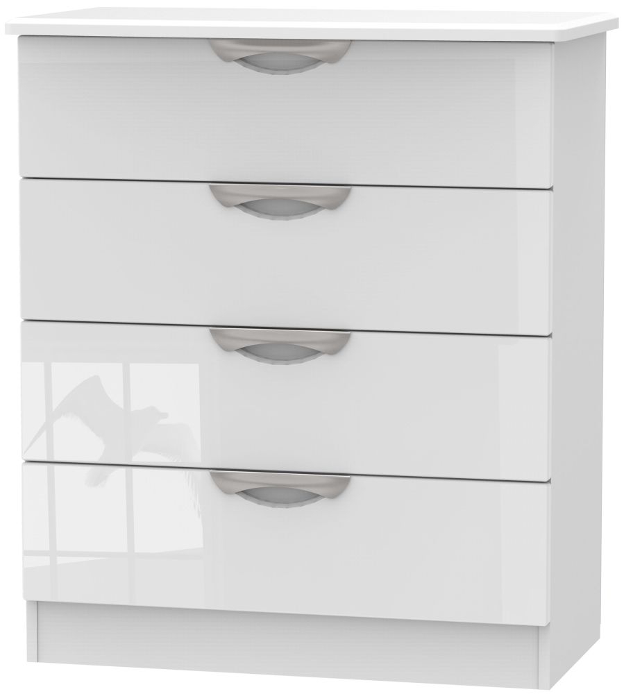 Camden High Gloss White 4 Drawer Chest