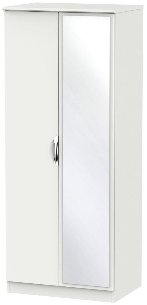 Camden Light Grey 2 Door Mirror Wardrobe