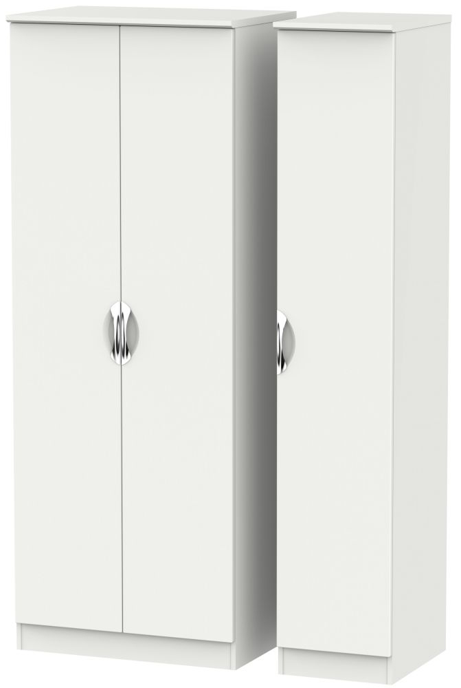 Camden Light Grey 3 Door Tall Plain Wardrobe