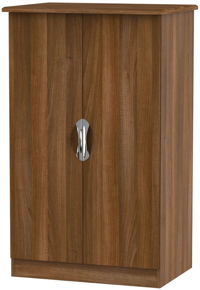 Camden Noche Walnut 2 Door Plain Midi Wardrobe