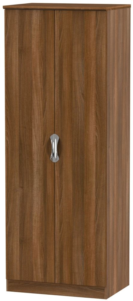 Camden Noche Walnut 2 Door Tall Hanging Wardrobe