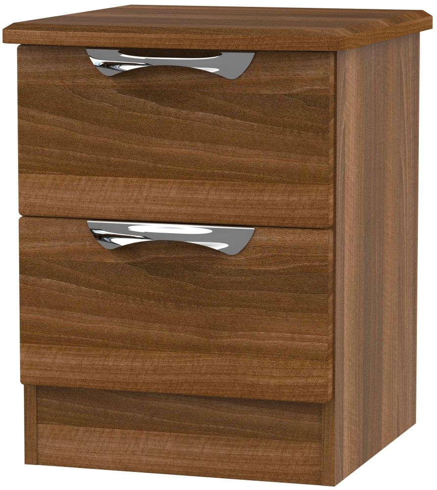 Camden Noche Walnut 2 Drawer Bedside Cabinet