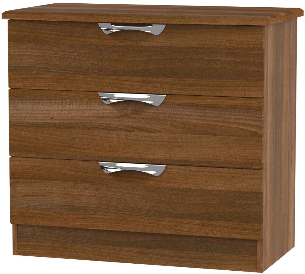 Camden Noche Walnut 3 Drawer Chest