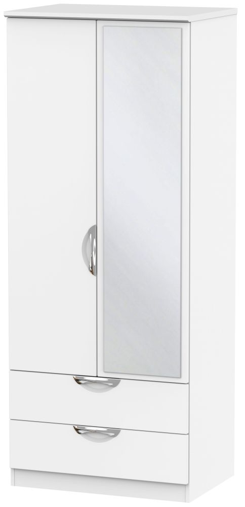 Camden White Matt 2 Door Mirror Combi Wardrobe