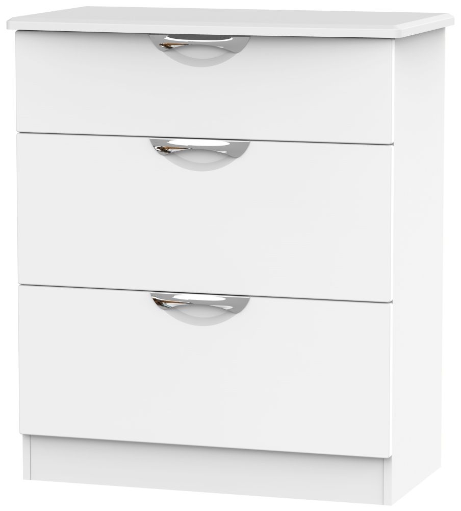 Camden White Matt 3 Drawer Deep Chest