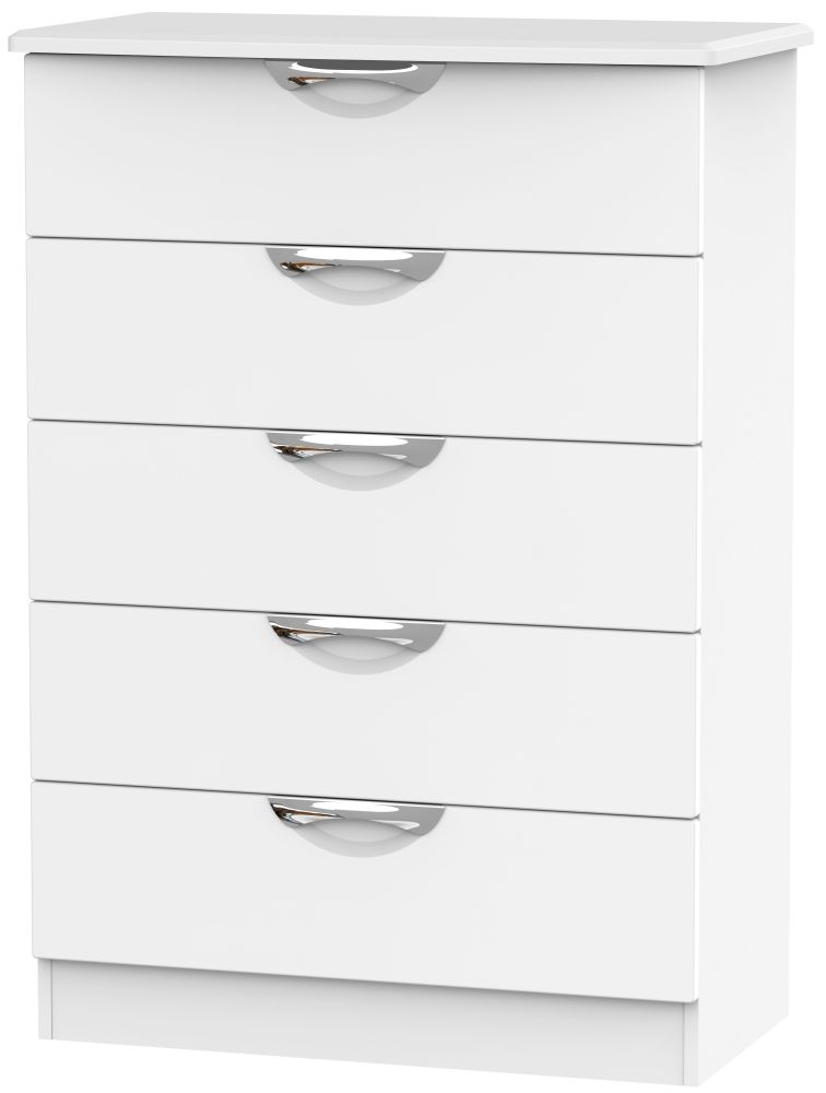 Camden White Matt 5 Drawer Chest