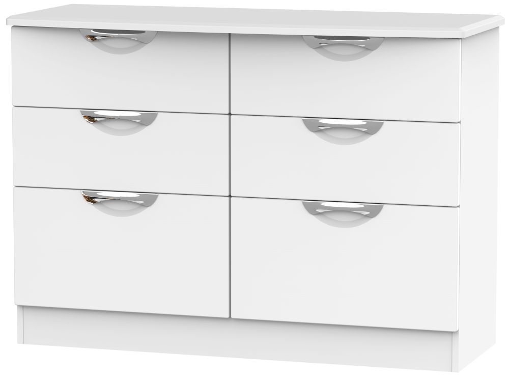 Camden White Matt 6 Drawer Midi Chest