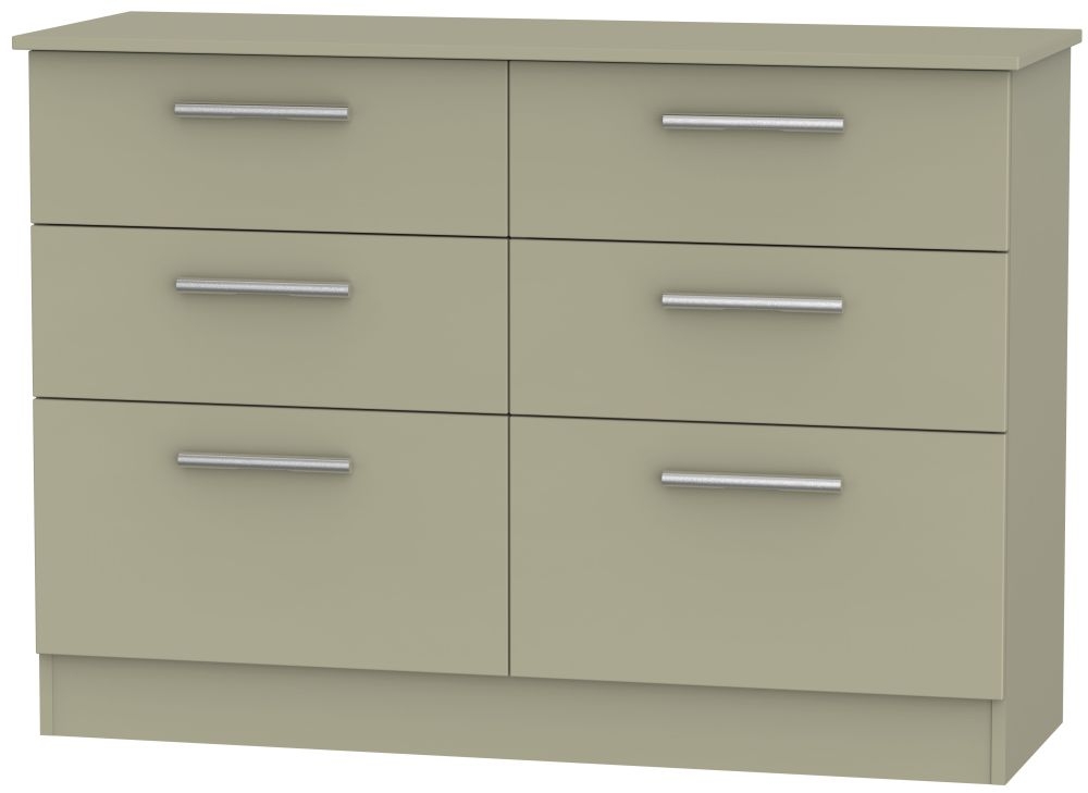 Contrast Mushroom 6 Drawer Midi Chest