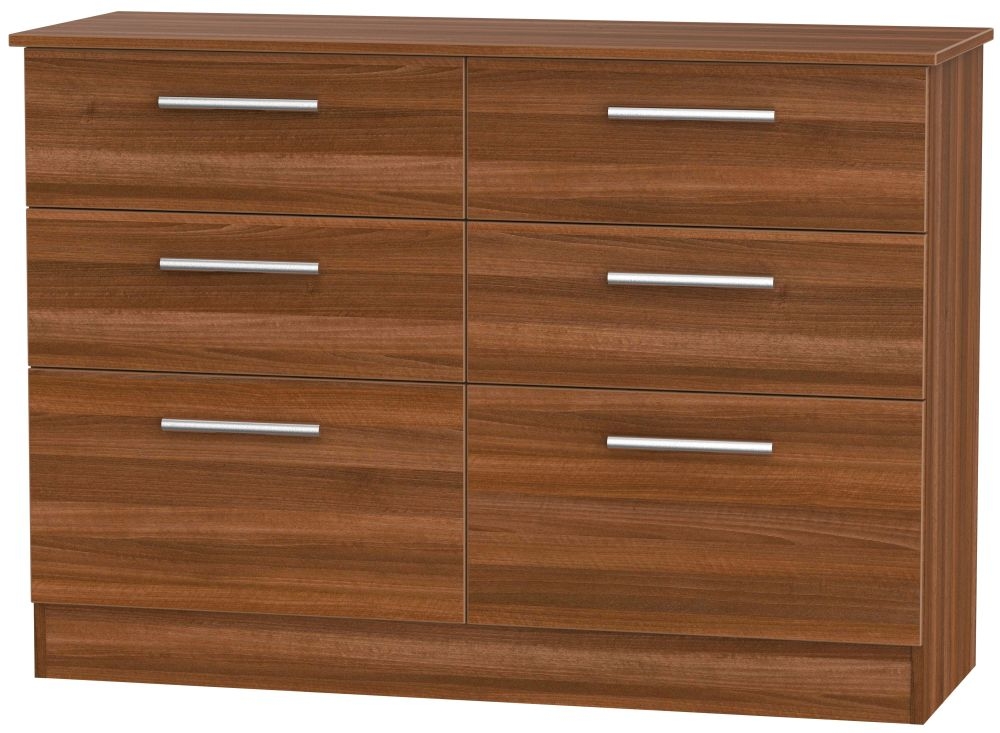 Contrast Noche Walnut 6 Drawer Midi Chest