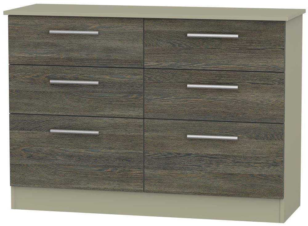 Contrast 6 Drawer Midi Chest Panga And Mushroom