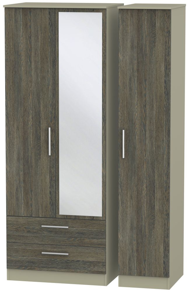 Contrast 3 Door Combi Wardrobe Panga And Mushroom