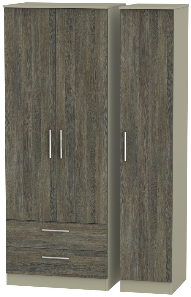 Contrast 3 Door 2 Drawer Wardrobe Panga And Mushroom