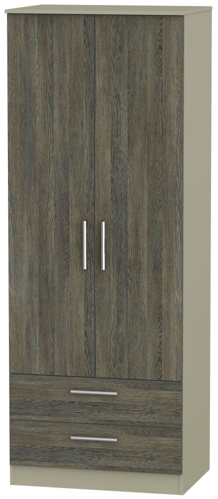 Contrast 2 Door 2 Drawer Wardrobe Panga And Mushroom