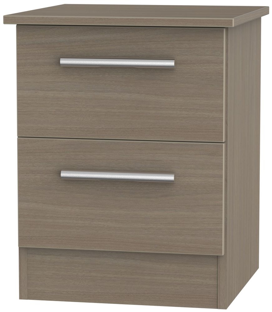 Contrast Toronto Walnut 2 Drawer Bedside Cabinet