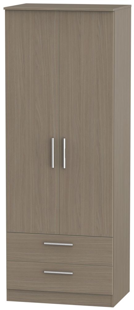 Contrast Toronto Walnut 2 Door 2 Drawer Wardrobe