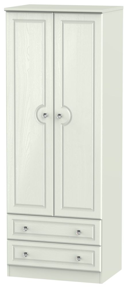 Crystal Kaschmir Ash 2 Door 2 Drawer Tall Wardrobe