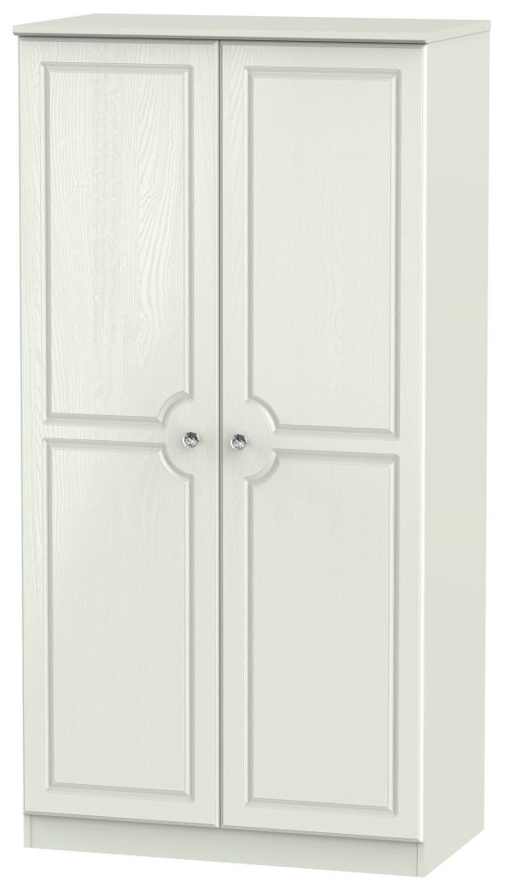 Crystal Kaschmir Ash 2 Door 3ft Plain Wardrobe