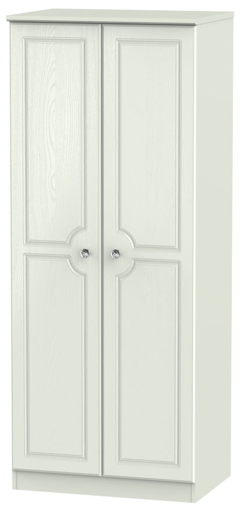 Crystal Kaschmir Ash 2 Door Plain Wardrobe