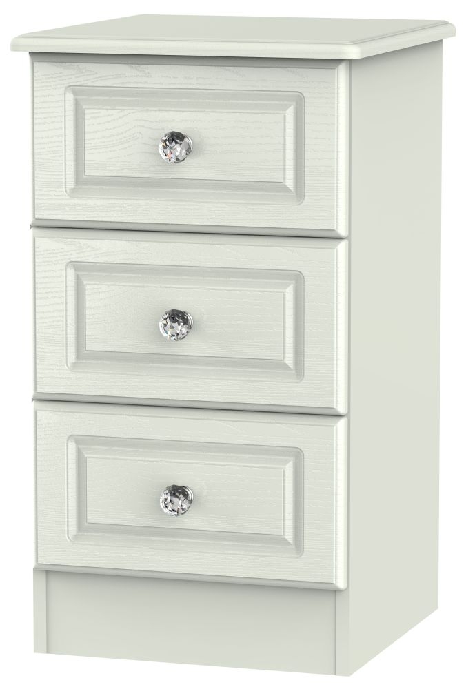 Crystal Kaschmir Ash 3 Drawer Bedside Cabinet