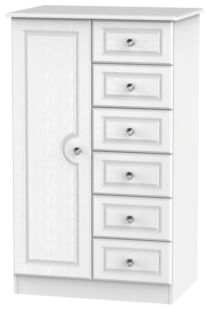 Crystal White Ash 1 Door Children Wardrobe