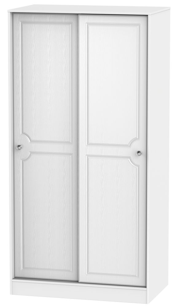 Crystal White Ash 2 Door Sliding Wardrobe