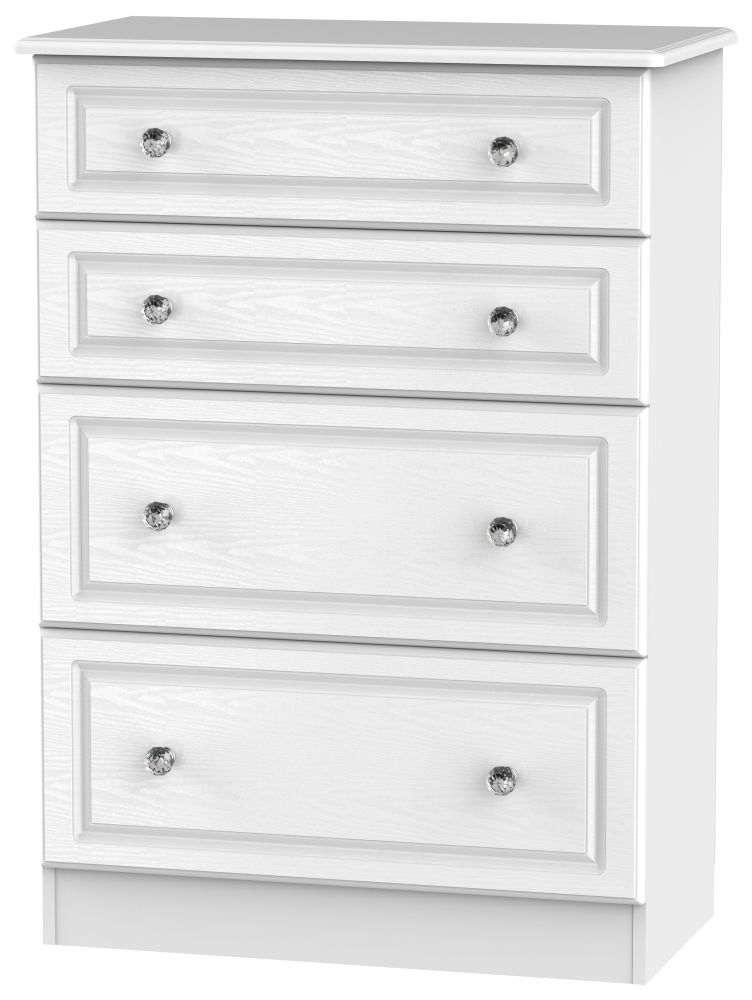 Crystal White Ash 4 Drawer Deep Chest