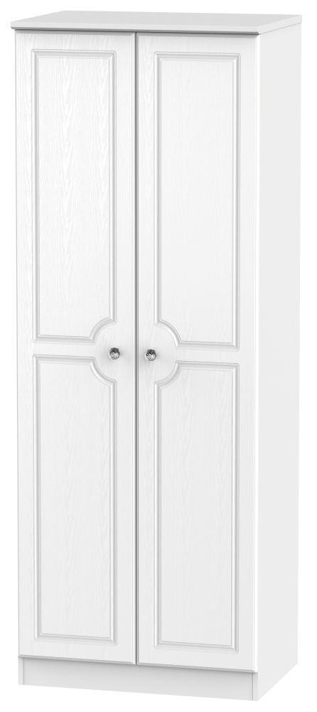 Crystal White Ash Tall 2 Door Tall Hanging Wardrobe