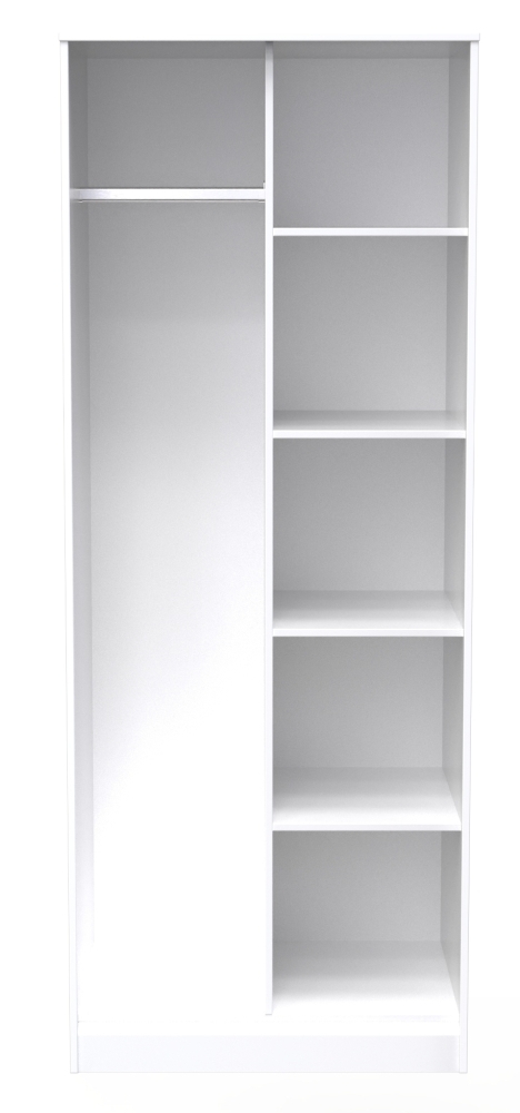 Cube White Matt Open Shelf Wardrobe