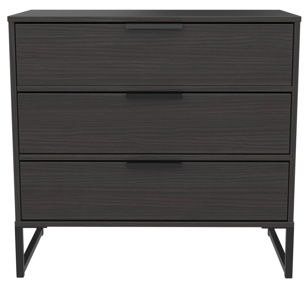 Diego Black 3 Drawer Chest