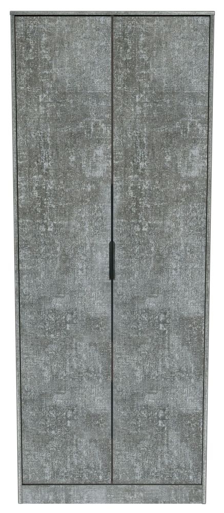 Diego Pewter Black 2 Door Tall Wardrobe