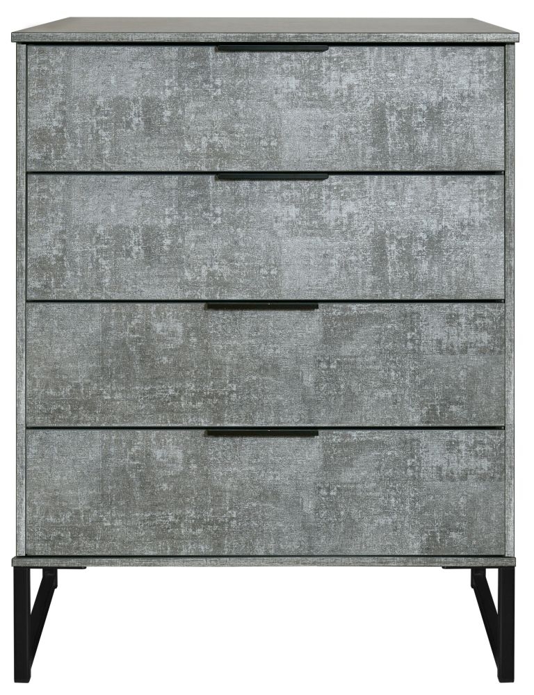 Diego Pewter Black 4 Drawer Chest