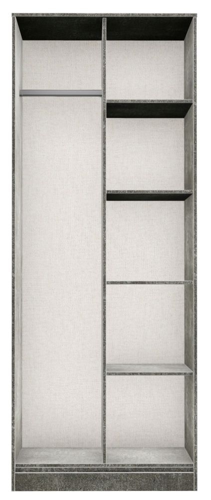 Diego Pewter Black Open Shelf Wardrobe