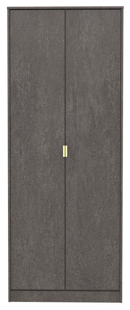 Diego Pewter Gold 2 Door Tall Wardrobe