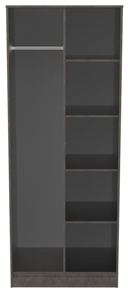 Diego Pewter Open Shelf Wardrobe