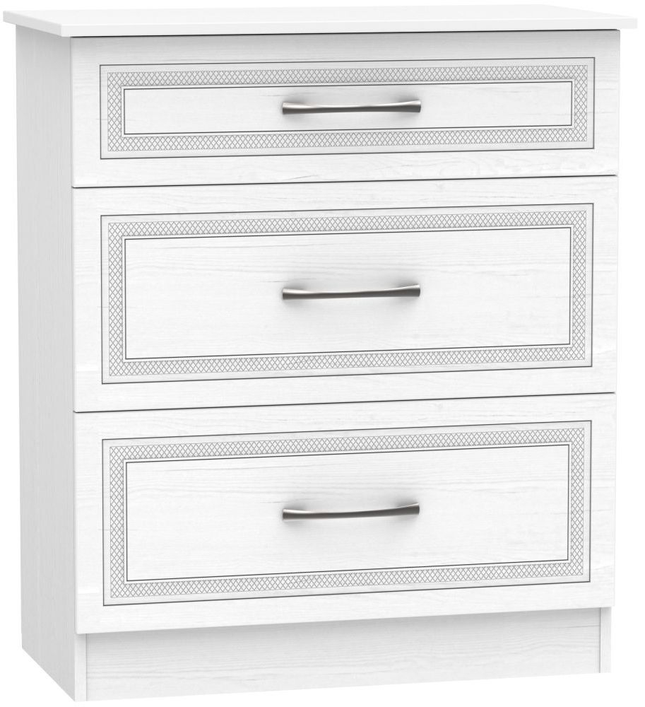 Dorset White 3 Drawer Deep Chest