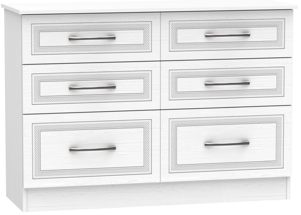 Dorset White 6 Drawer Midi Chest