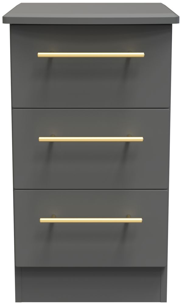 Haworth Dusk Grey 3 Drawer Bedside Cabinet