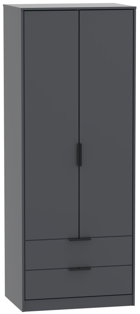 Hong Kong Graphite 2 Door 2 Drawer Wardrobe