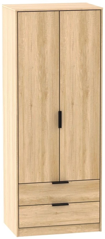 Hong Kong Nebraska Oak 2 Door 2 Drawer Wardrobe