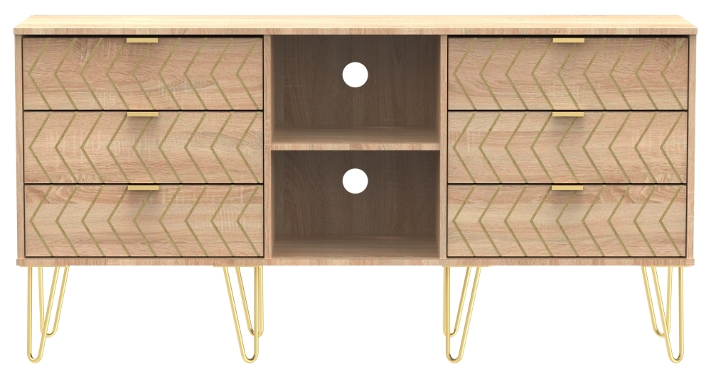 Jigsaw Bardolino 6 Drawer Tv Unit With Hairpin Legs