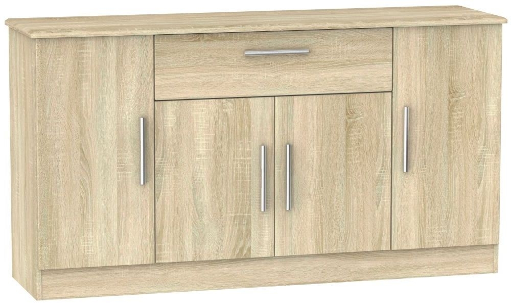 Knightsbridge Bardolino 4 Door 1 Drawer Wide Sideboard