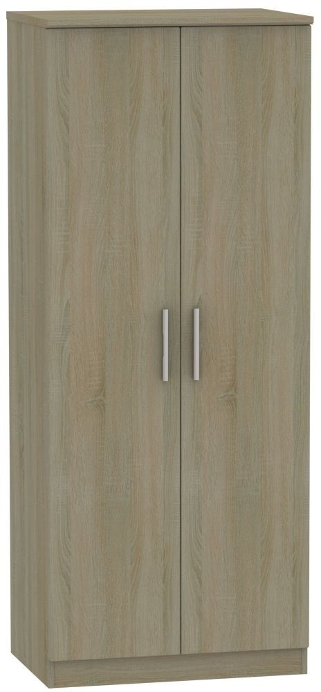 Knightsbridge Darkolino 2 Door Plain Wardrobe