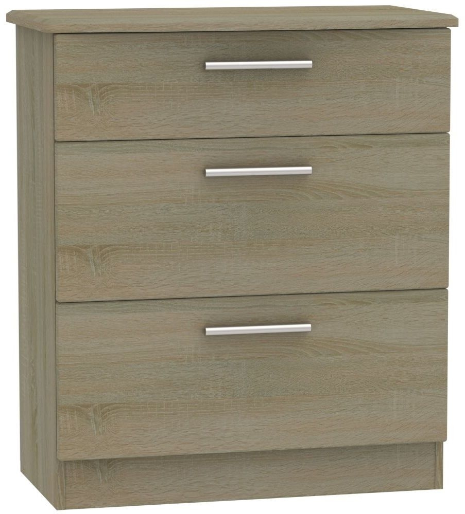 Knightsbridge Darkolino 3 Drawer Deep Chest