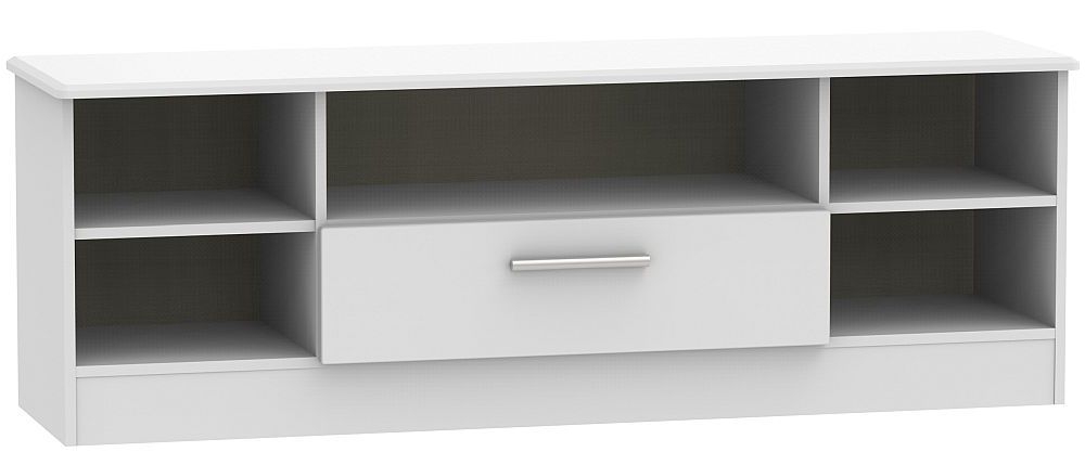 Knightsbridge Grey Matt 1 Drawer Wide Open Tv Unit