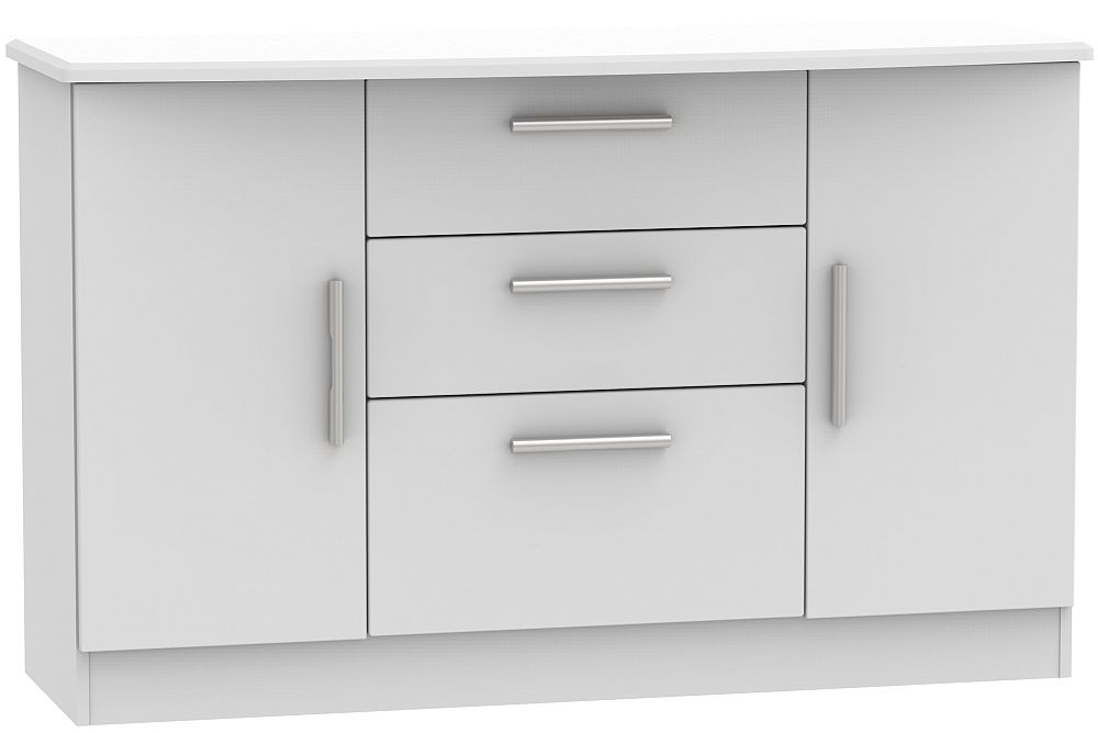 Knightsbridge Grey Matt 2 Door 3 Drawer Sideboard