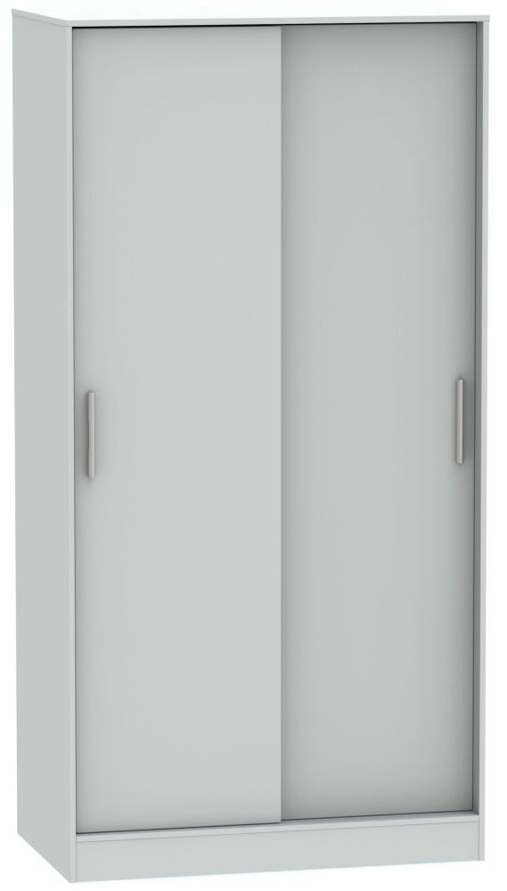 Knightsbridge Grey Matt 2 Door Sliding Wardrobe