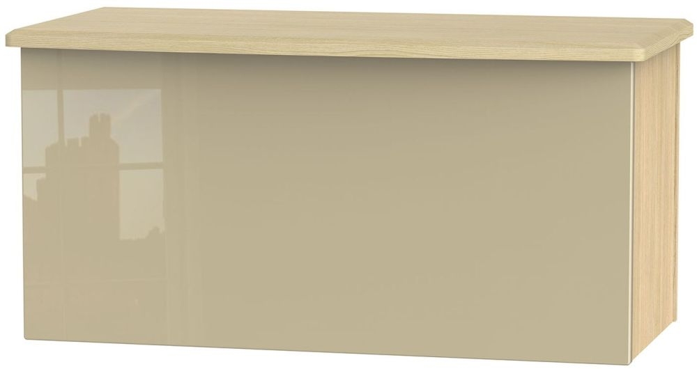 Knightsbridge Blanket Box High Gloss Mushroom And Light Oak