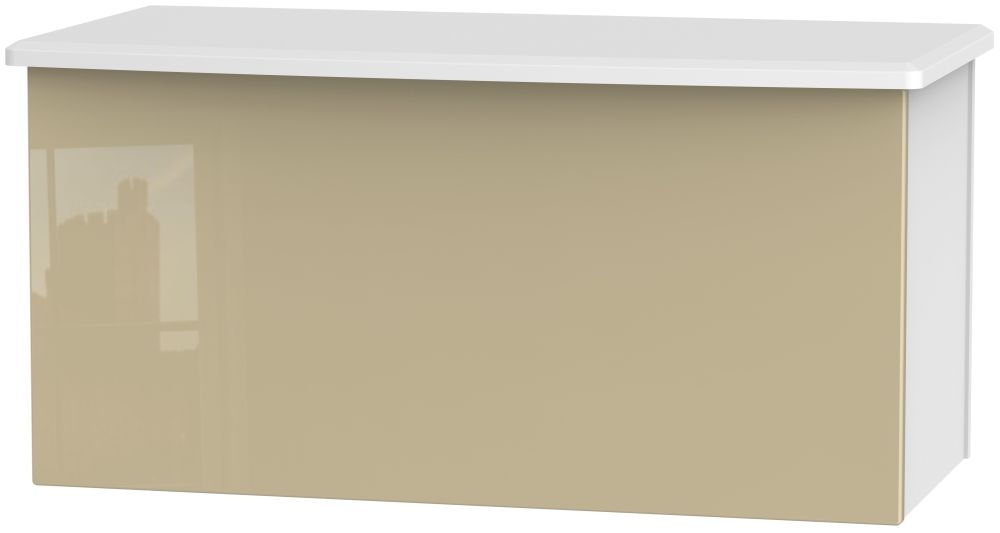 Knightsbridge Blanket Box High Gloss Mushroom And White