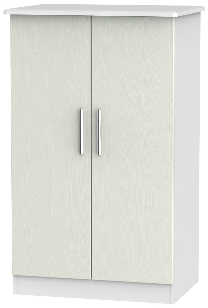 Knightsbridge 2 Door Midi Wardrobe Kaschmir Ash And White